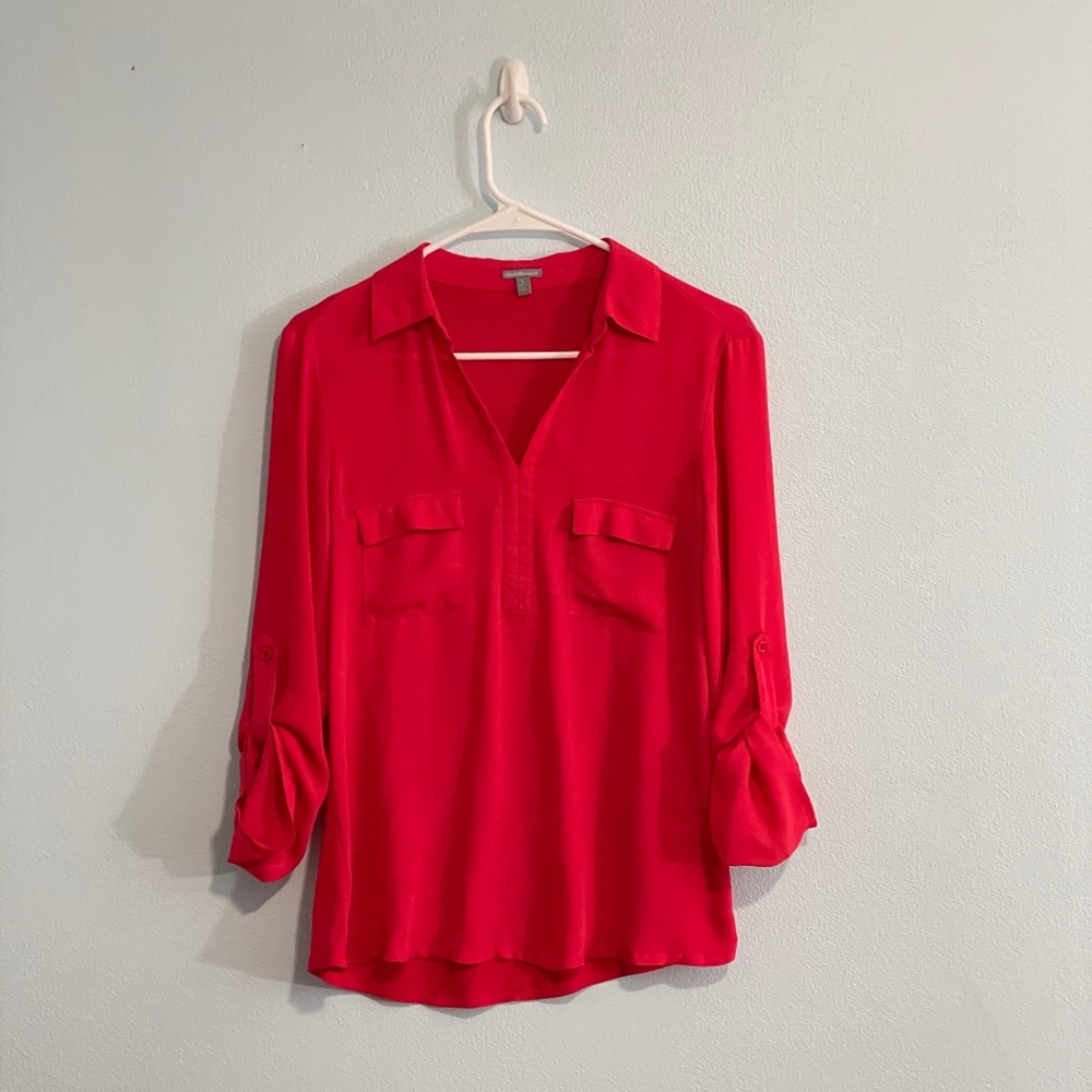 Charlotte Russe Mixed Media Red Blouse